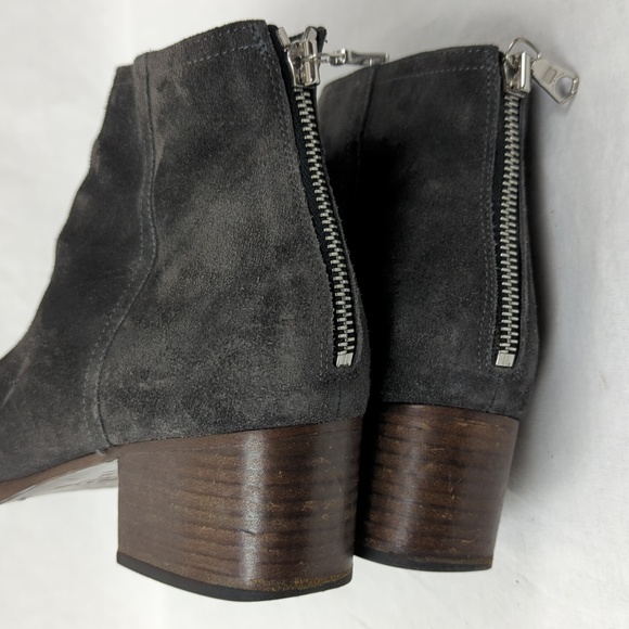 rag & bone GRAY SUEDE BACK ZIP Ankle Bootie - Picture 5 of 6